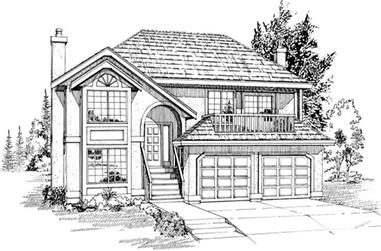 3-Bedroom, 1834 Sq Ft Contemporary House Plan - 167-1472 - Front Exterior