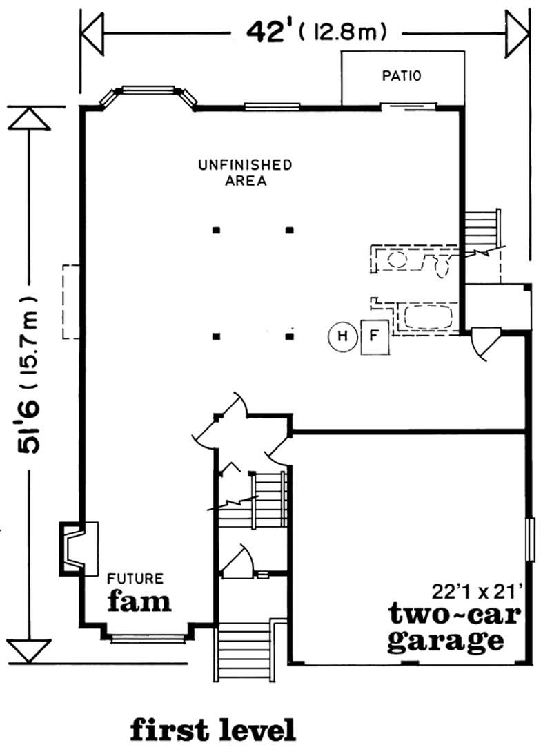 Floor Plan First Story of Contemporary Plan #167-1472