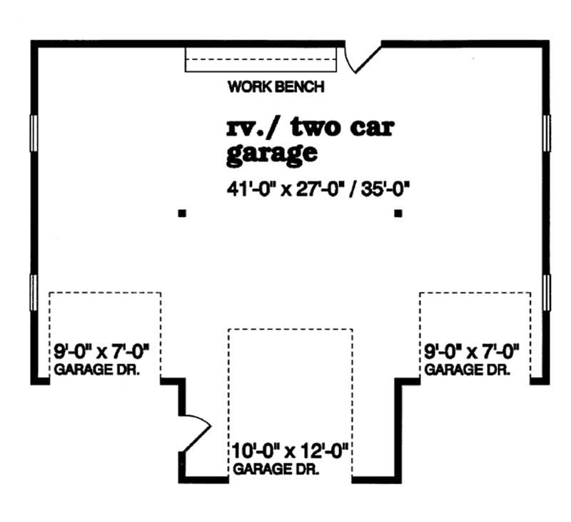 Floor Plan First Story of Garage Plan #167-1474