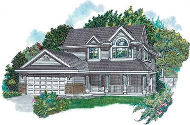 3-Bedroom, 1683 Sq Ft Country House Plan - 167-1475 - Front Exterior