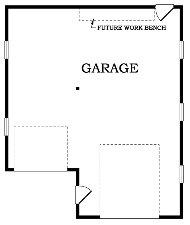 Floor Plan First Story of Garage Plan #167-1483