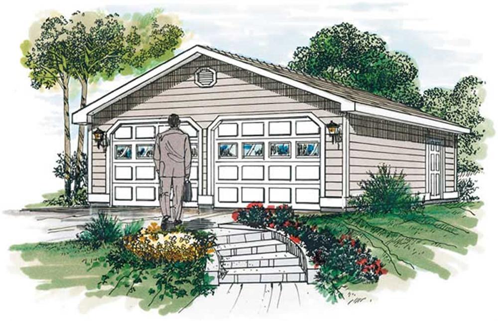 Front elevation of Garage home (ThePlanCollection: House Plan #167-1490)