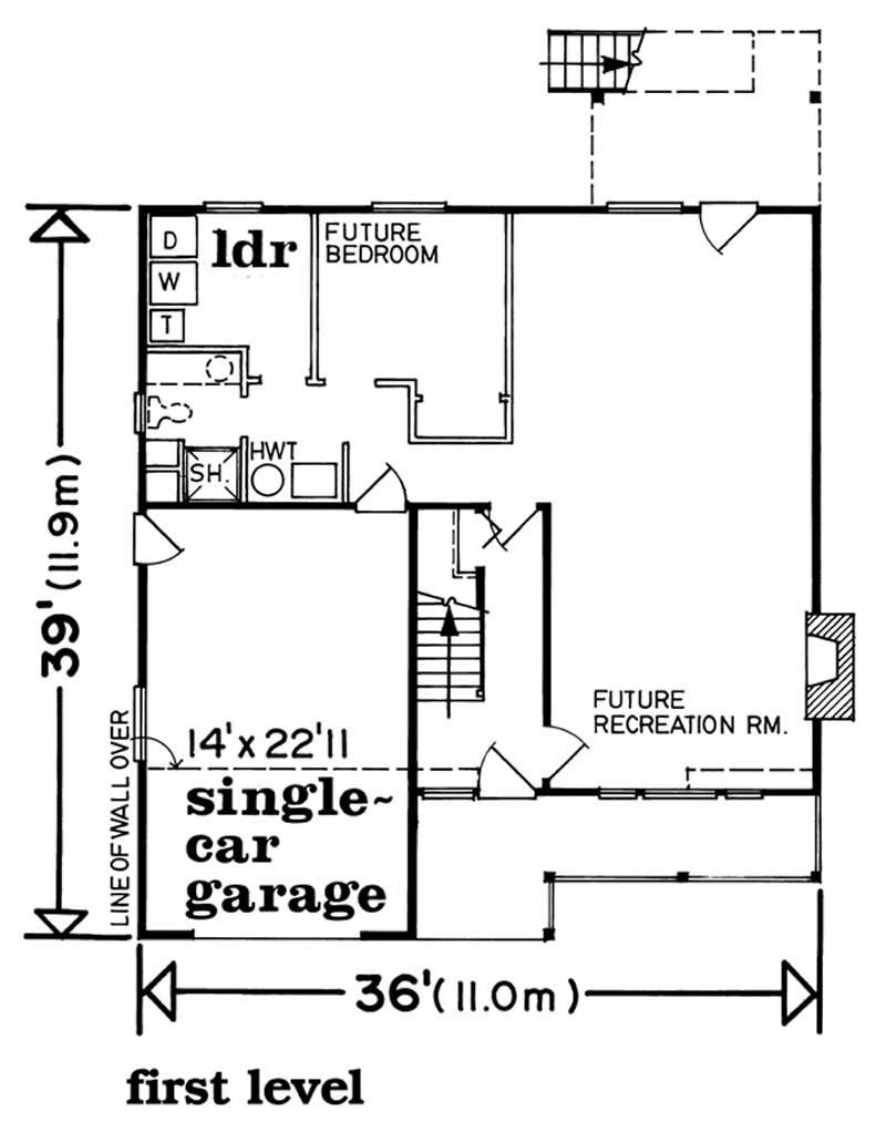 Floor Plan First Story of Country Plan #167-1496