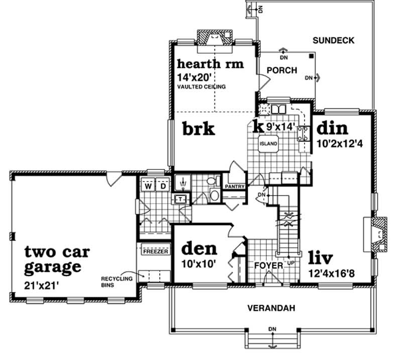 Floor Plan First Story of Farmhouse Plan #167-1497