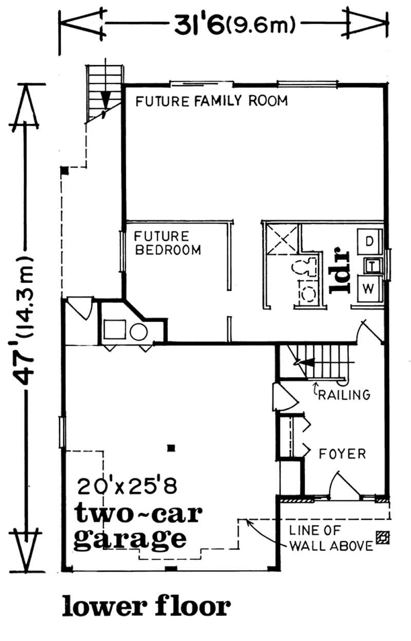 Floor Plan First Story of Contemporary Plan #167-1498
