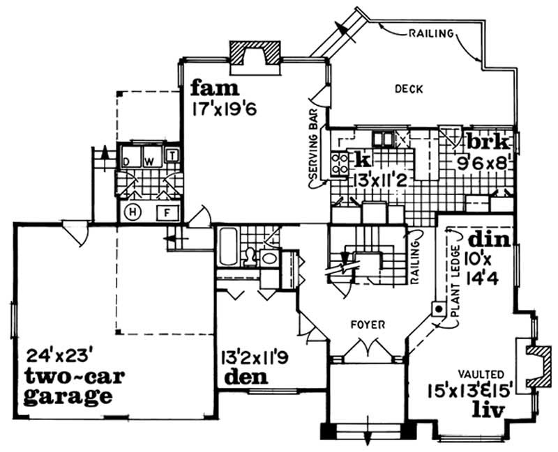 Floor Plan First Story of Mediterranean Plan #167-1501