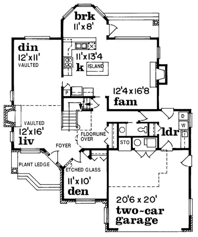 Floor Plan First Story of Contemporary Plan #167-1516