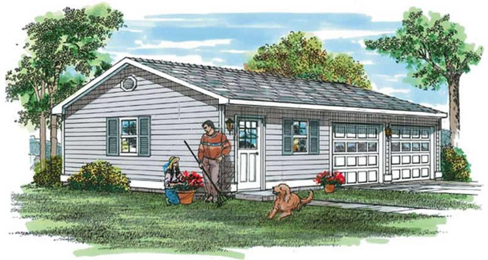 Front elevation of Garage (ThePlanCollection: House Plan #167-1518)