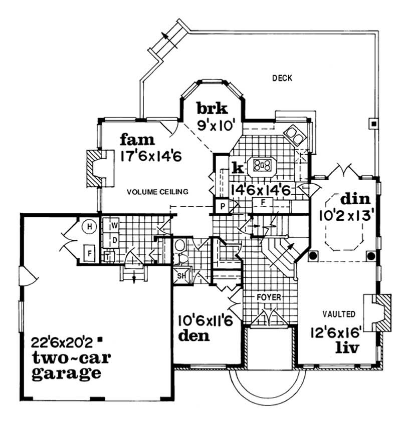 Floor Plan First Story of Contemporary Plan #167-1519
