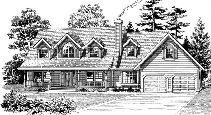 Front View of this 3-Bedroom, 2044 Sq Ft Plan - 167-1531