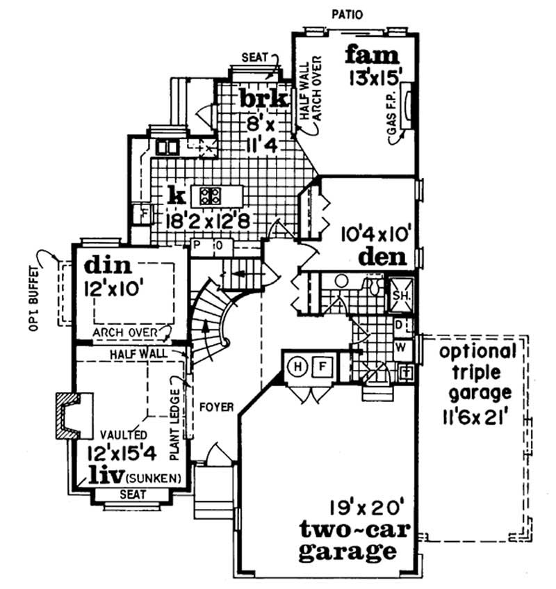 Floor Plan First Story of Contemporary Plan #167-1534