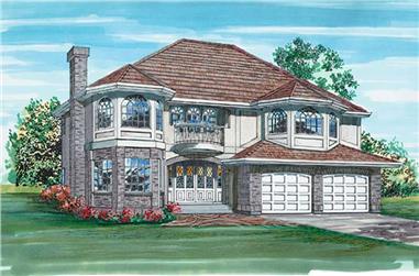 3-Bedroom, 1858 Sq Ft Contemporary House Plan - 167-1538 - Front Exterior