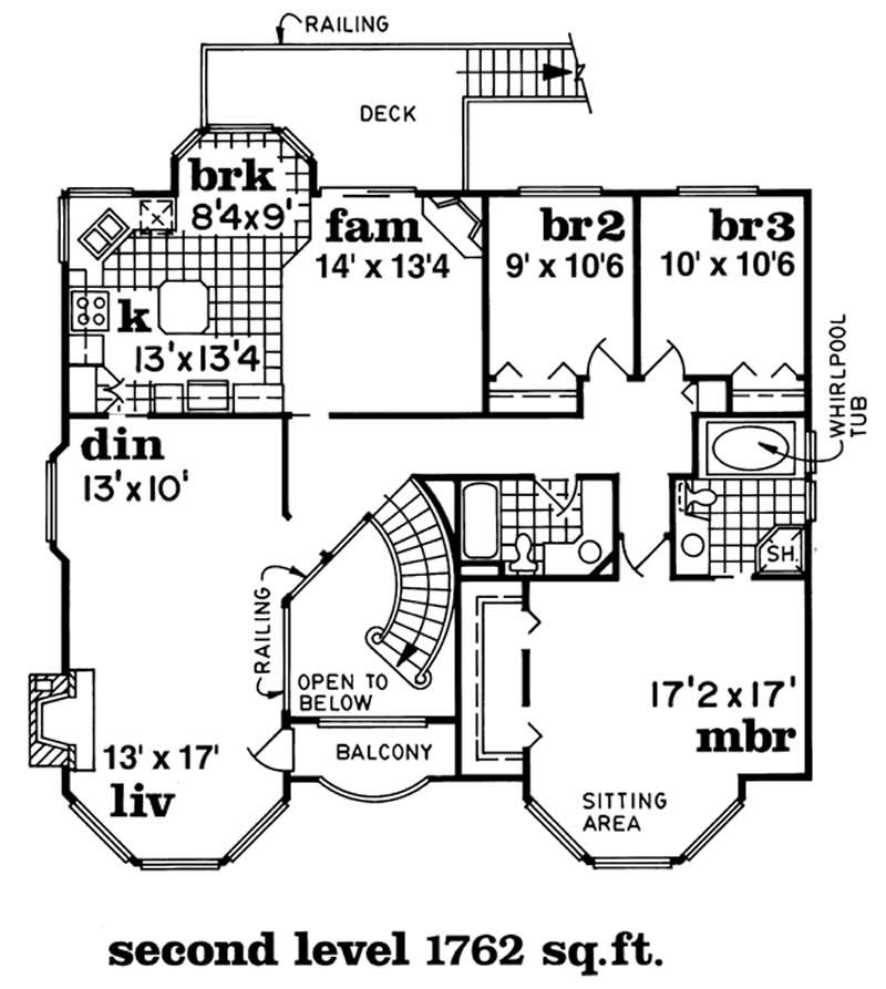 Floor Plan Second Story of Contemporary Plan #167-1538