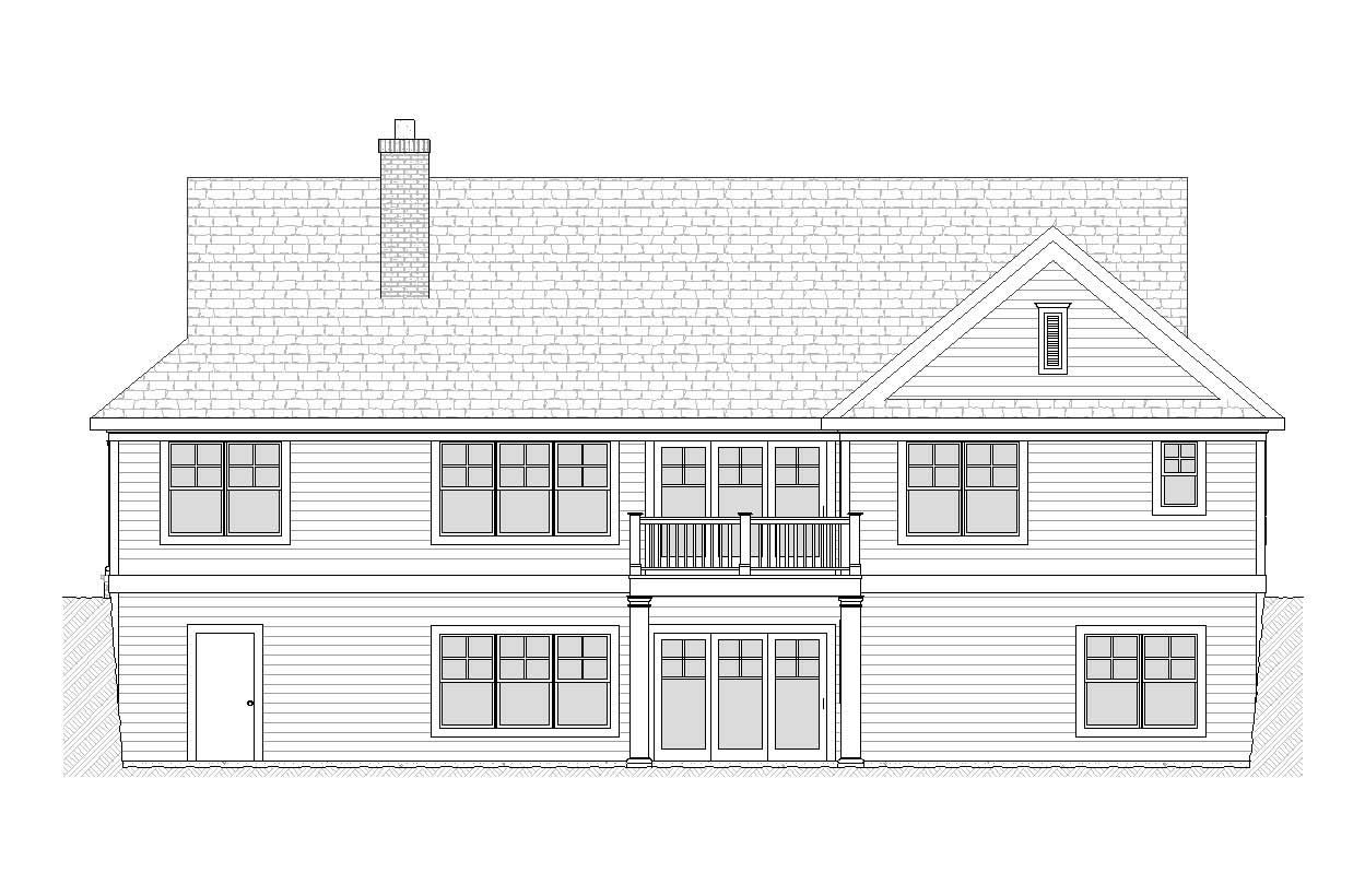 Home Plan Rear Elevation of this 4-Bedroom,2467 Sq Ft Plan -168-1003