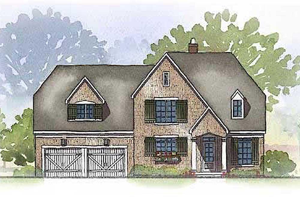 Country French style home (ThePlanCollection: House Plan #168-1013)