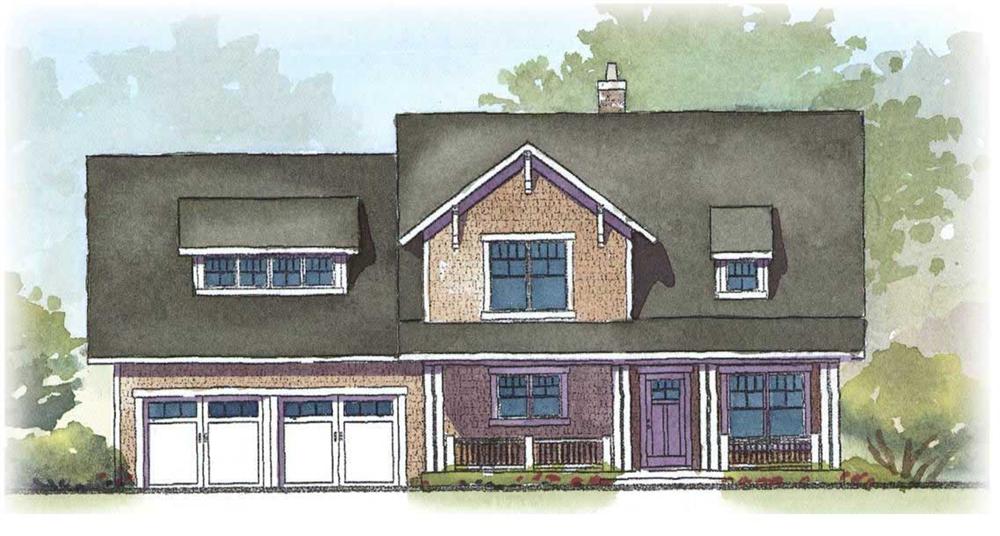 This is a colored front elevation of these lovely homeplans.