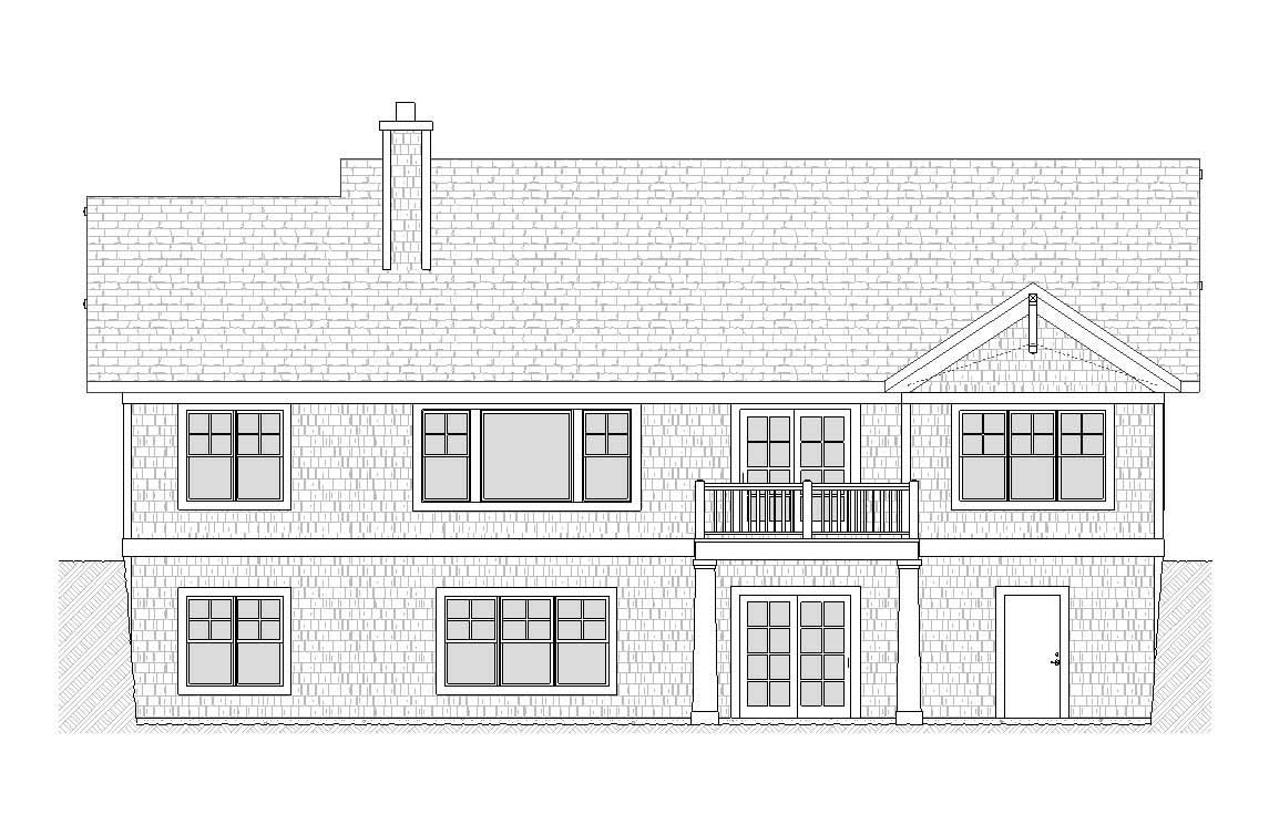 Home Plan Rear Elevation of this 3-Bedroom,2457 Sq Ft Plan -168-1027