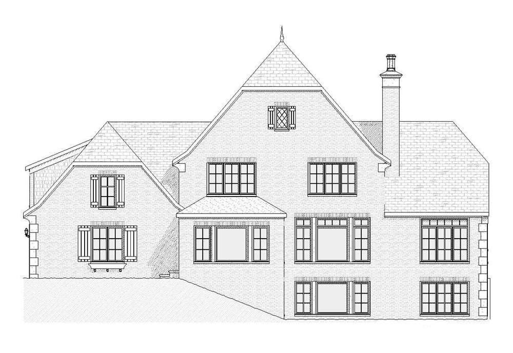 Home Plan Rear Elevation of this 4-Bedroom,3051 Sq Ft Plan -168-1028