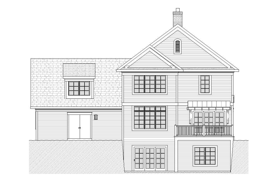 Home Plan Rear Elevation of this 3-Bedroom,2728 Sq Ft Plan -168-1029