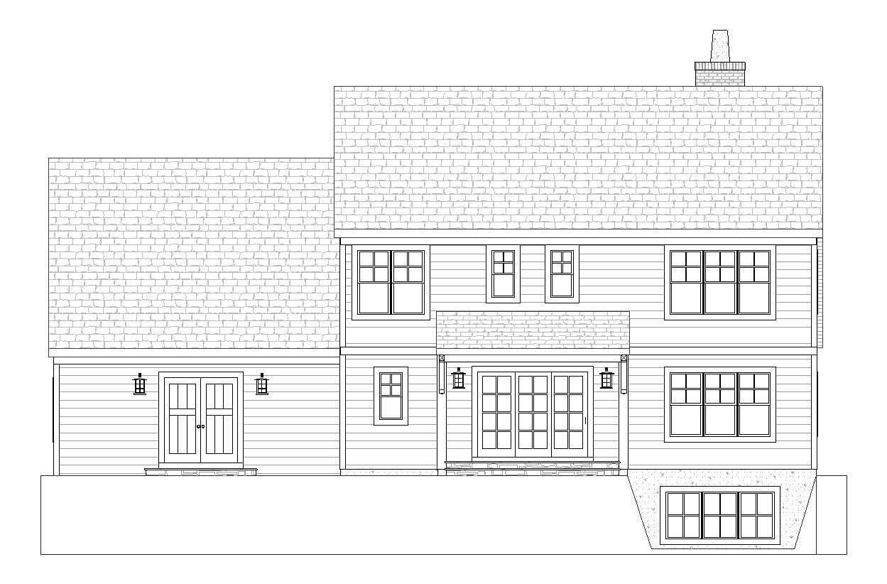 Home Plan Rear Elevation of this 3-Bedroom,3167 Sq Ft Plan -168-1032