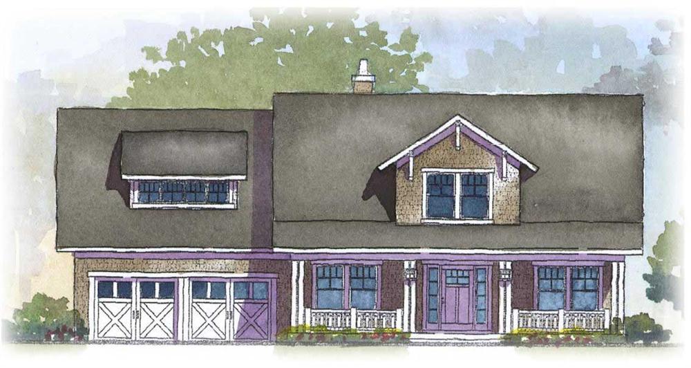 This is a colored rendering of the Hollister House Plans.