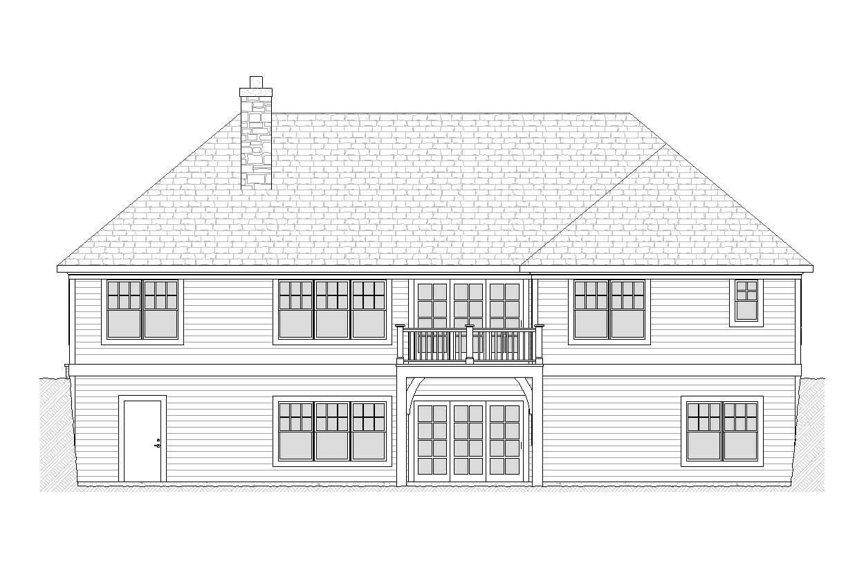 Home Plan Rear Elevation of this 4-Bedroom,2467 Sq Ft Plan -168-1038