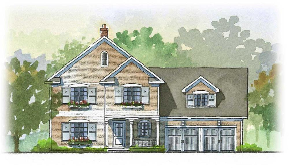 This is a colored rendering of these Traditional Houseplans.