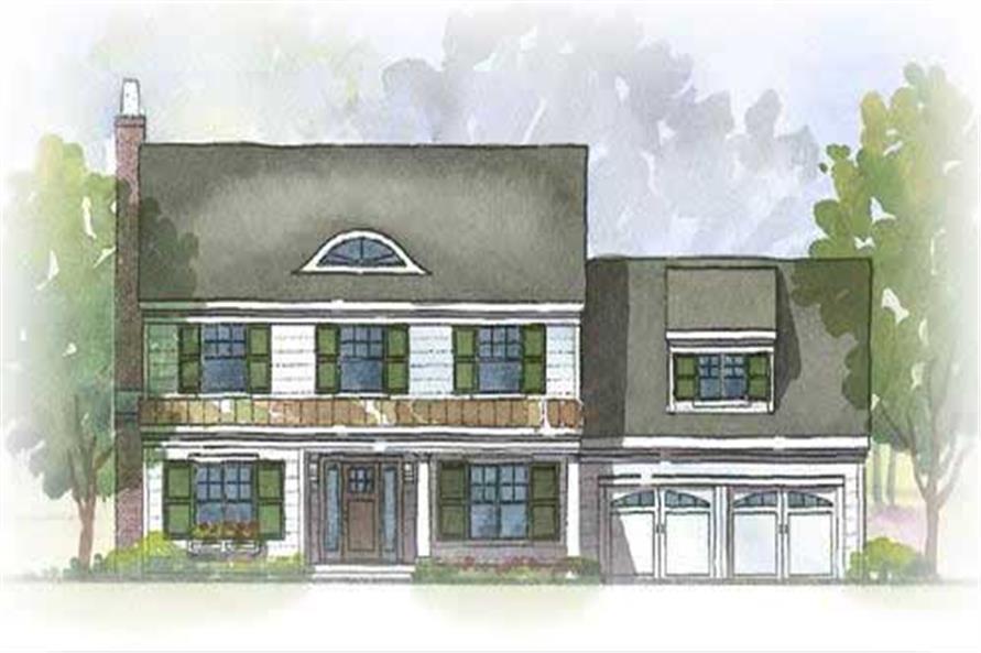 This is a colored rendering of these Traditional house plans.