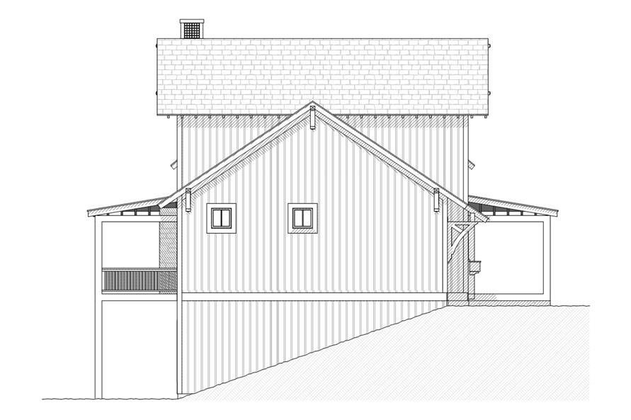 Home Plan Left Elevation of this 4-Bedroom,1681 Sq Ft Plan -168-1044