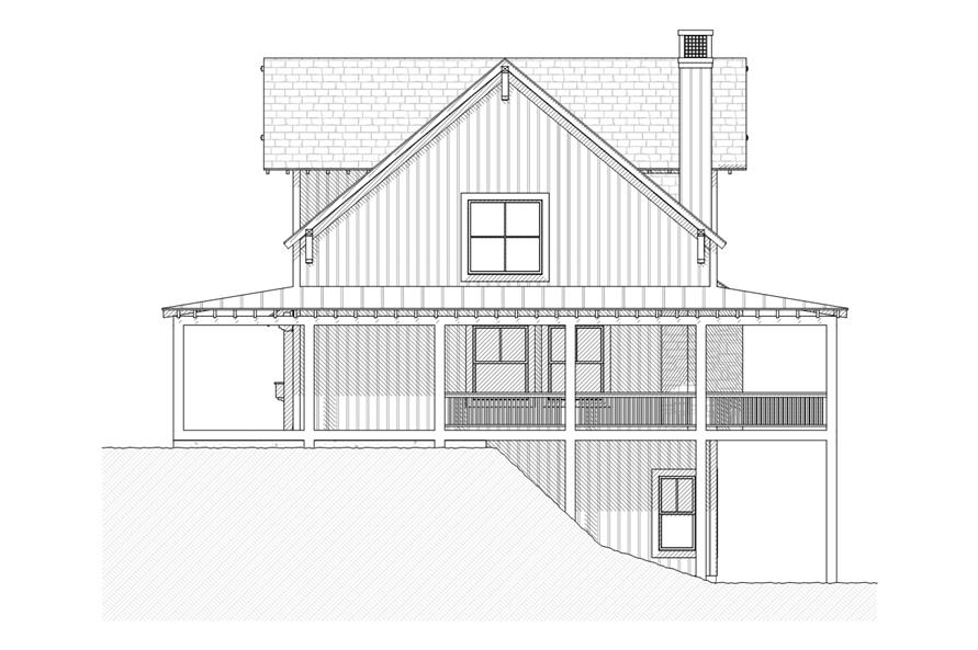 Home Plan Right Elevation of this 4-Bedroom,1681 Sq Ft Plan -168-1044