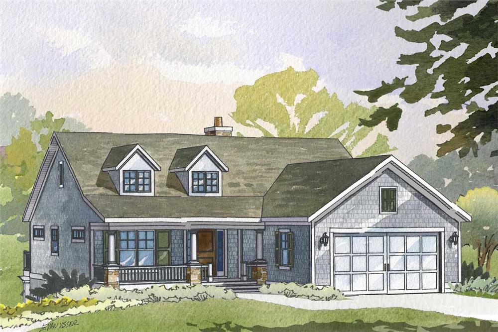 Cape Cod home plan (ThePlanCollection: House Plan #168-1052)