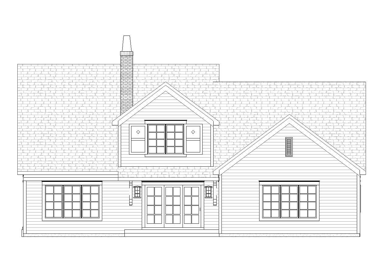 Home Plan Rear Elevation of this 4-Bedroom,3148 Sq Ft Plan -168-1053
