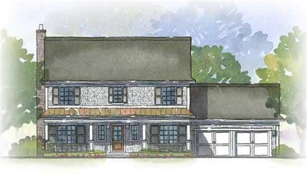This is a colored rendering of these Traditional Homeplans.