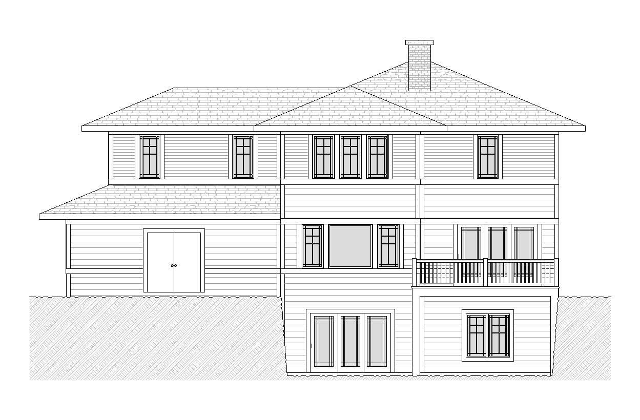 Home Plan Rear Elevation of this 3-Bedroom,2728 Sq Ft Plan -168-1058