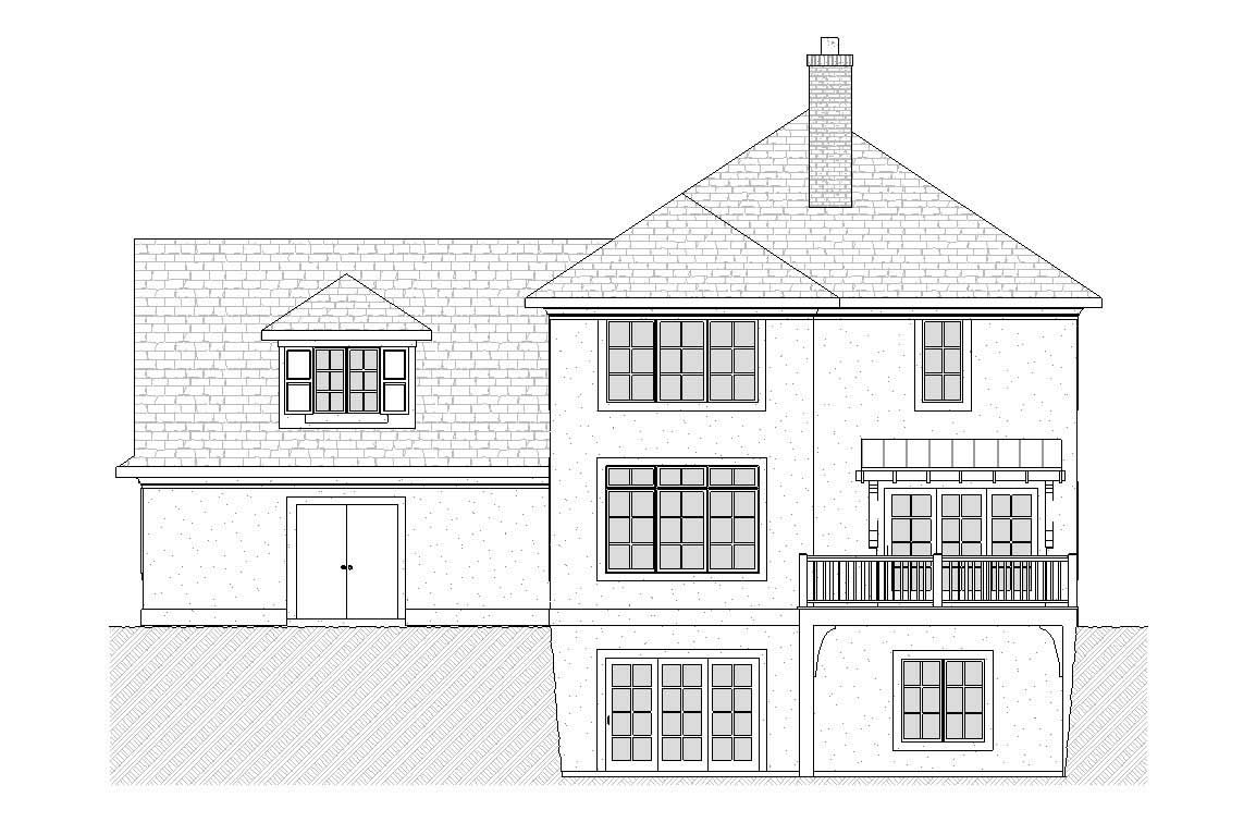 Home Plan Rear Elevation of this 3-Bedroom,2728 Sq Ft Plan -168-1059