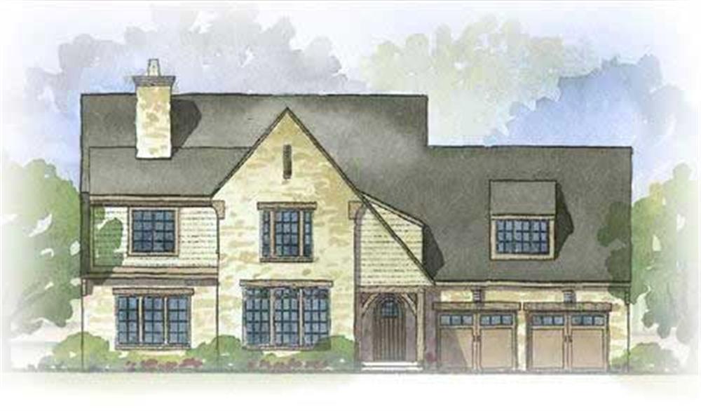 This is an artist's rendering of these traditional house plans.