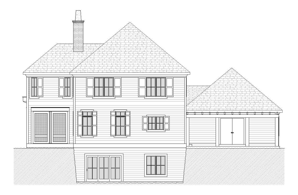 Home Plan Rear Elevation of this 3-Bedroom,2412 Sq Ft Plan -168-1066