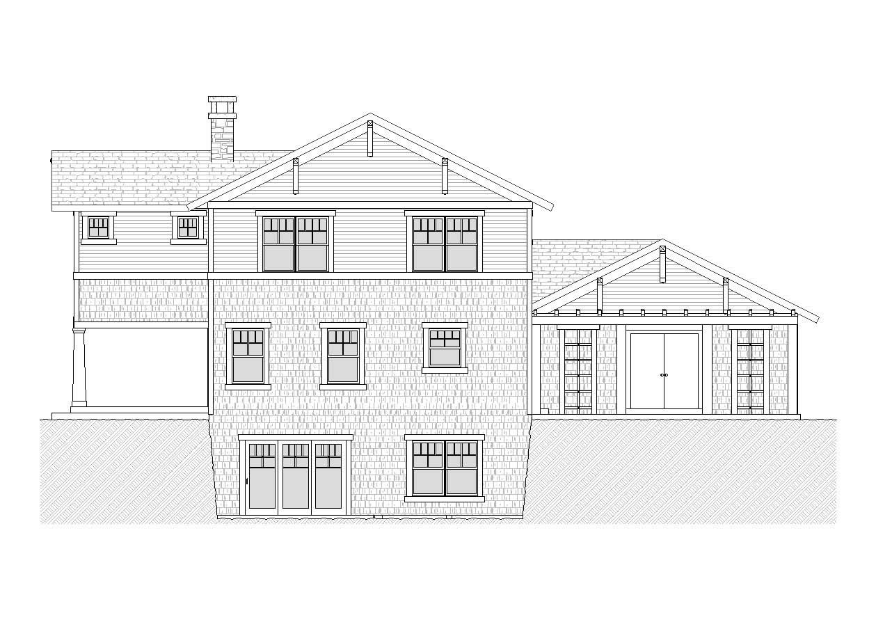 Home Plan Rear Elevation of this 3-Bedroom,2412 Sq Ft Plan -168-1067