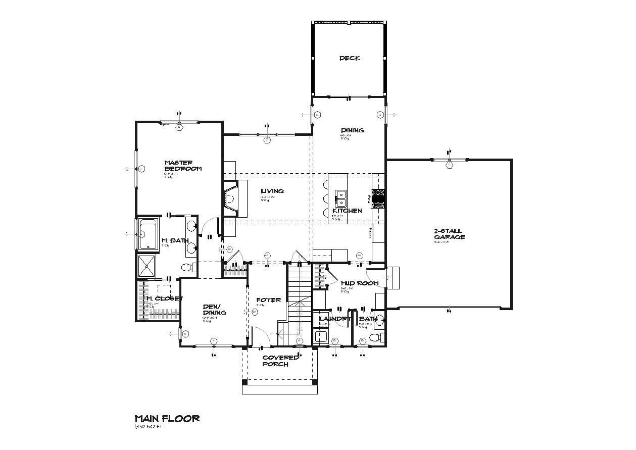 Floor Plan First Story of European Plan #168-1068