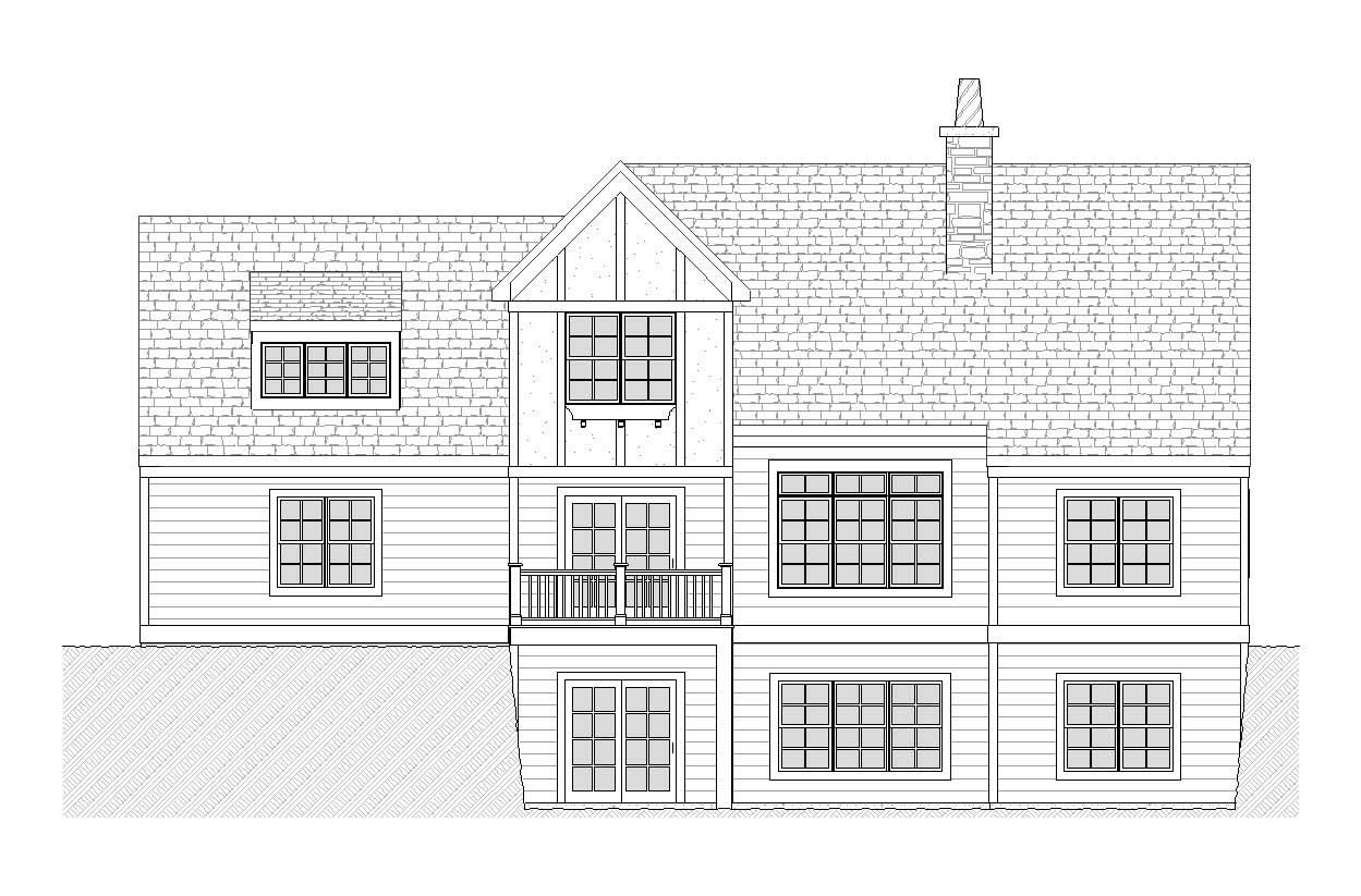 Home Plan Rear Elevation of this 2-Bedroom,2571 Sq Ft Plan -168-1068