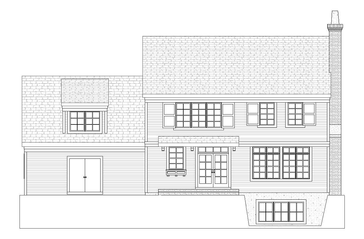 Home Plan Rear Elevation of this 3-Bedroom,2758 Sq Ft Plan -168-1072