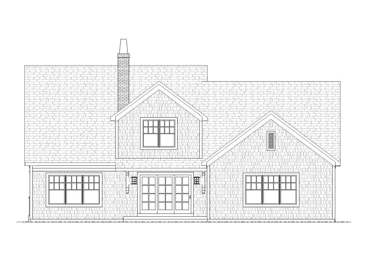 Home Plan Rear Elevation of this 4-Bedroom,3148 Sq Ft Plan -168-1073