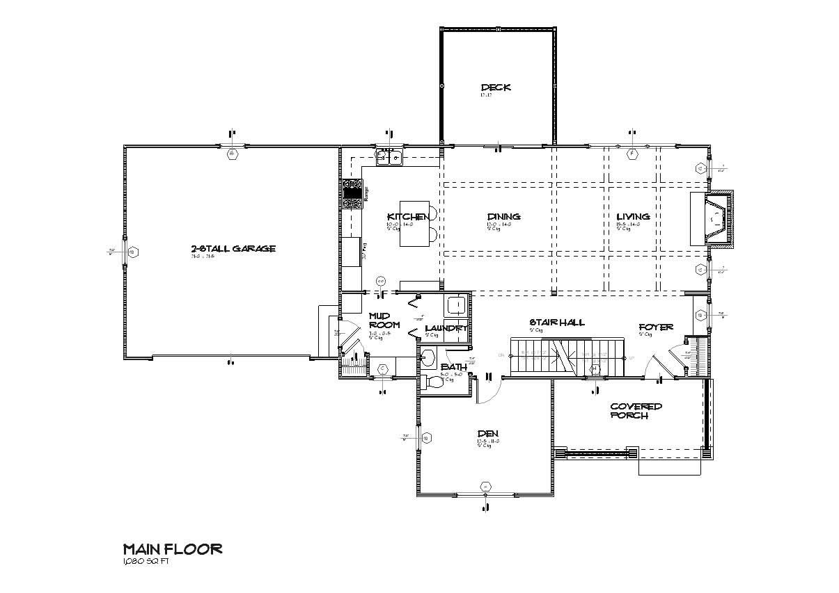 Floor Plan First Story of Country Plan #168-1082
