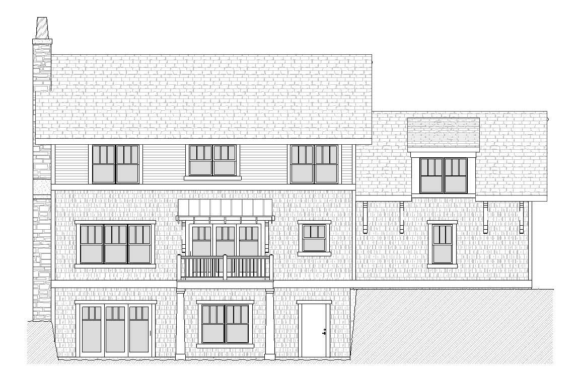 Home Plan Rear Elevation of this 3-Bedroom,2122 Sq Ft Plan -168-1082