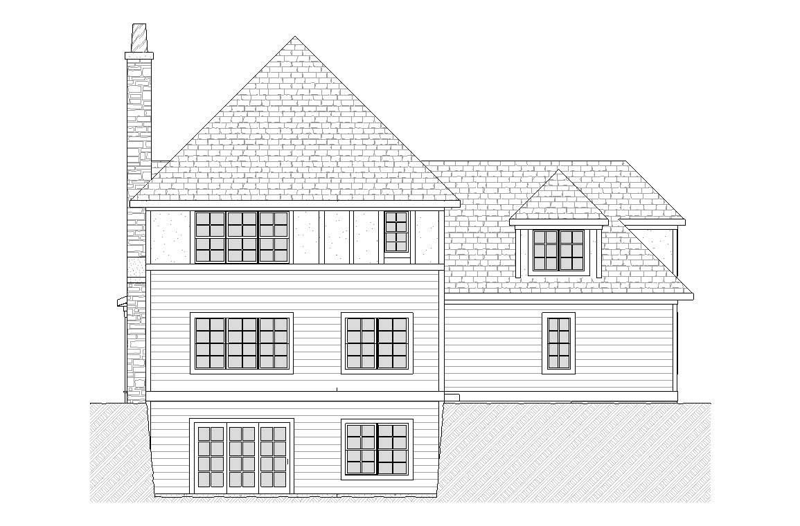 Home Plan Rear Elevation of this 3-Bedroom,1923 Sq Ft Plan -168-1084