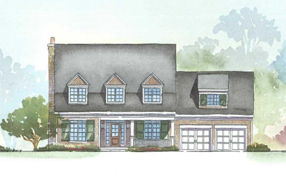 This is a colored rendering of these Traditional Homeplans.