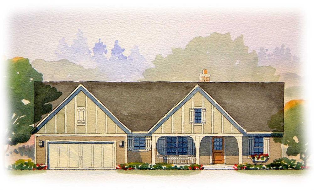 This is an artist's rendering of these classy Ranch Homeplans