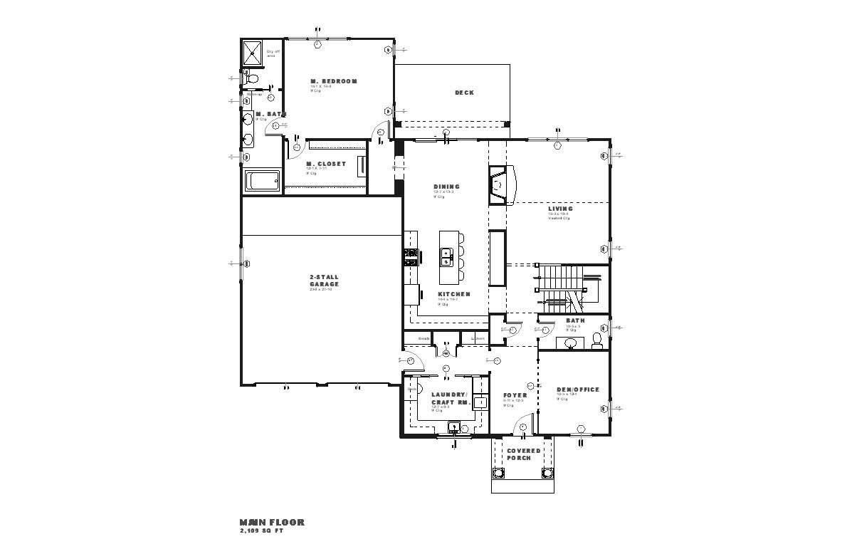 Floor Plan First Story of European Plan #168-1101