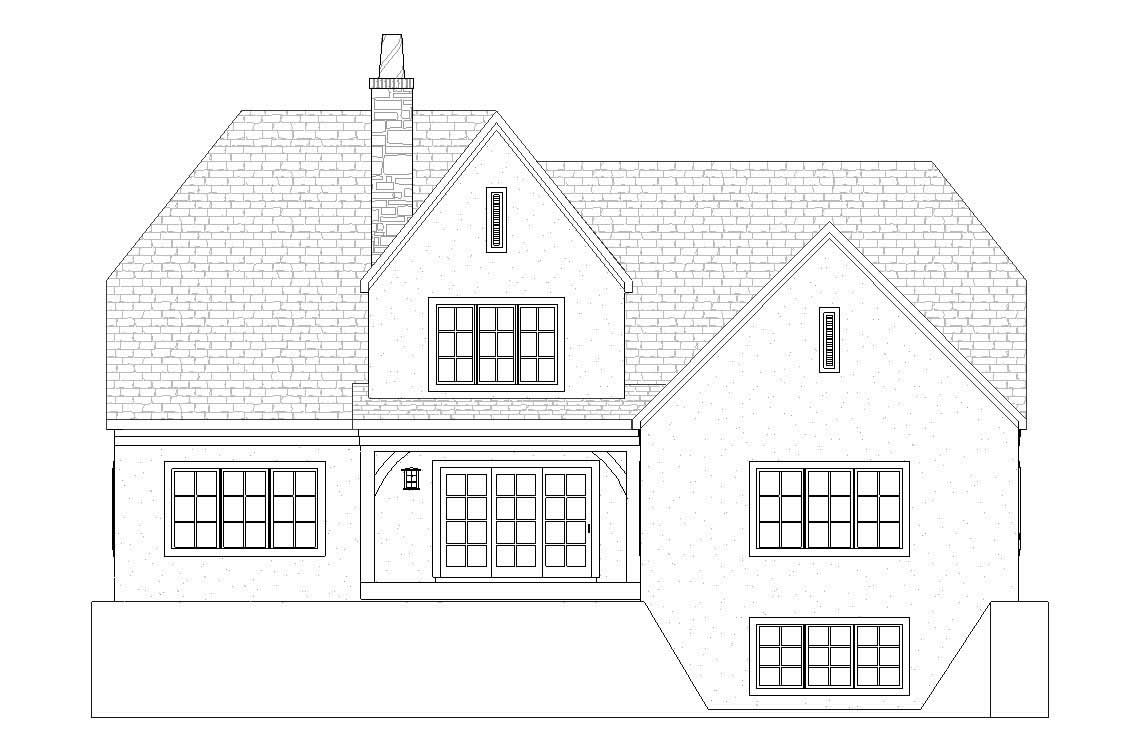 Home Plan Rear Elevation of this 4-Bedroom,3264 Sq Ft Plan -168-1101