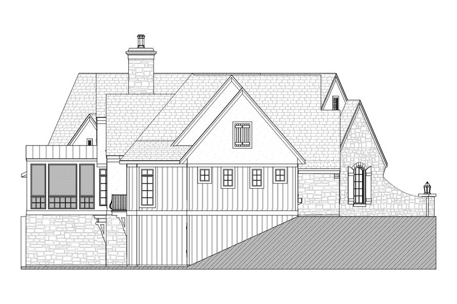 Home Plan Left Elevation of this 3-Bedroom,3559 Sq Ft Plan -168-1104